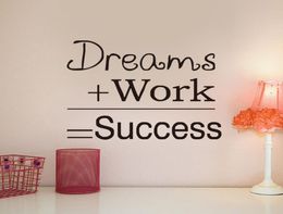 Dreams Work Success Vinyl Wall Stickers Motivational Home Room Office Wall Decal Customized Colors Available Mural5499589