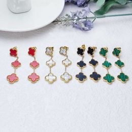 Master Jeweller Carefully Designed Earrings Fashionable Luxurious Design Highend Four Leaf Clover New Trendy and with Common Vanly