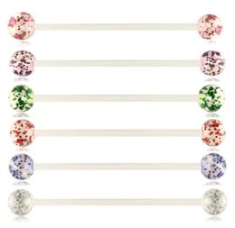 14 Gauge Acrylic UV Industrial Barbell Piercing lage Earring Helix Conch Ear Tragus Stud Body Jewellery Mix 6 colors4325869