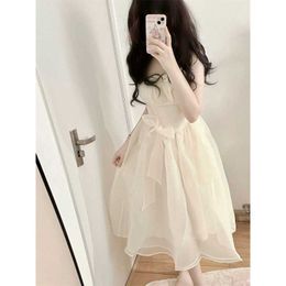 Forest style summer style waistband slimming and age reducing temperament white moonlight girl A-line skirt summer short dress for children