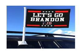 Custom Let039s Go Brandon Car Flags for Windows 12x18inch 30x45cm Vivid Colour Strong Resist Wind With 43cm Pole2731451