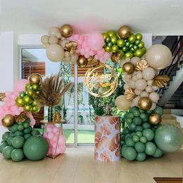 Party Decoration 173pcs/set Avocado Green Retro Theme Balloons Arch Kit Metallic Balloon Baby Shower Wedding Birthday Supplies