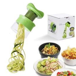 Handheld Spiralizer Vegetable Fruit Slicer Adjustable Spiral Grater Cutter Salad Tools Rotary Kitchen Items accessories 240508