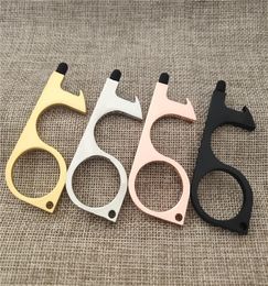 25 styles Metal Isolation Anticontact Keychain Contactless Keychain Elevator Household Door Opening Tool Elevator Door Opener KHA2706013