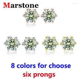 Stud Earrings 2024 D Colour Six Prongs Moissanite Women's 14K Gold 925 Sterling Silver Classic For Women Men