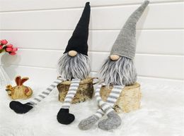 Christmas Striped Cap Faceless Doll Swedish Nordic Gnome Old Man Dolls Toy Christmas Tree Ornament Pendant Home Decoration DC9465277924
