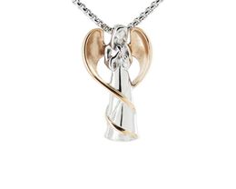 Angel Cremation Necklace Memorial Urn Pendant Rose Gold Stainless Steel Ashes Keepsake Jewellery Gift for Women Men Hold Human Pet C2194128