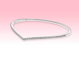 Women Wedding Bracelet 935 Sterling Silver CZ diamond Jewellery for Sparkling Wishbone Bangle Bracelets with Original box5086901