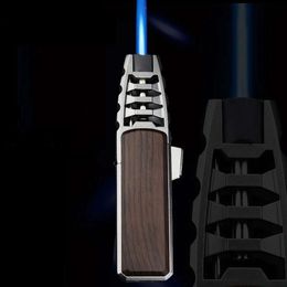 Wholesale Powerful Creative Butane Gun Lighter Metal Kitchen Torch Blue Flame Cigar Windproof Lighter