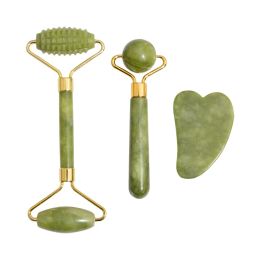 Roller Natural Jade Roller Massager for Face Roller facial liftting Antiwrinkle Gua Sha Jade Stone Face Massager Beauty Skin Care Tool