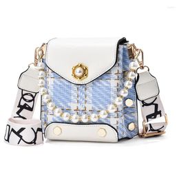 Bag 2024 Pearl Buckle Women Crossbody Personalised Shoulder Bags Handbag With Wide Straps Messenger Mobile Phone