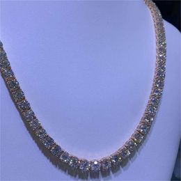 Hot Selling 6Mm Hiphop Necklace Gra Certificate Vvs Diamond Sier Moissanite Tennis Chain