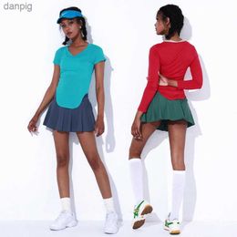 Skirts Sean Tsing Sport Skirts with Shorts Women Solid Color High Waist Basic Skorts Active Workout Tennis Baseball Pantskirt Y240508