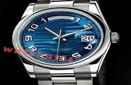 Mens Womens Watch Men Sapphire Crystal Blue dial Day Date 2813 Automatic Movement Mechanical Men039s Watches Steel Band Wristwa4845082