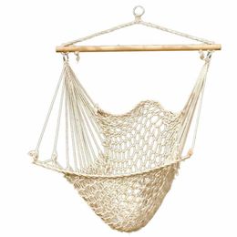 Hammocks Hanging Hammock Chair Outdoor Swing Patio Porch Garden Cotton Rope Seat Sling Drop Delivery Home Furniture Ot3Jg