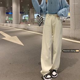 Women's Jeans Women's Spring And Autumn Straight Loose Wide Leg Pants 2024 Chic Hong Kong Style Design