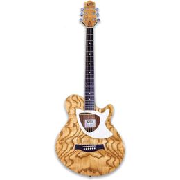 Gosila 39" Acoustic Electric Cutaway Guitar Thin Body Built-In Tuner Ashwood Gloss Natural Finish Body - Perfect for Beginners and Professionals Alike
