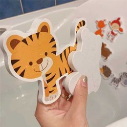 04IP Bath Toys Kids Bathroom Bathtub Soft EVA Paste Early Education DIY Sticker Puzzles Toys Non Toxic Kids Fun Foam Sea Animal Bath Set Toys d240507