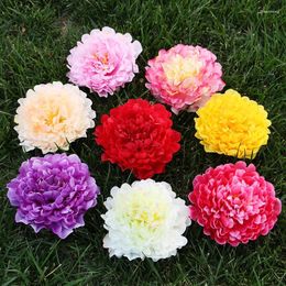 Decorative Flowers 18cm Large Artificial Flower Head Peony Decorations For The Room Fake Decors Center Of Wedding Living Accessories