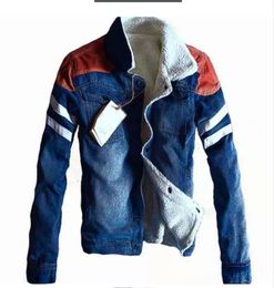 winter thicken denim jacket male lambskin youth winter dress men student warm denim coat tide outwear M3XL8882148