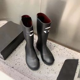 2024 Early Fall New Red Inner Rain Boots But Knee Knight Boots To Increase Mediaeval