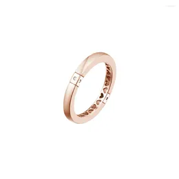 Cluster Rings Celebrate Gift Rose Gold Colour Logo & Hearts Ring Sterling Silver Jewellery Woman DIY Wedding Part Make Up Accessories