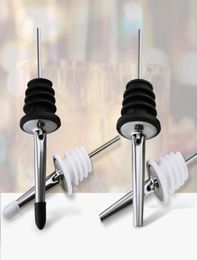 Stainless steel Wine Pourers wine oil Bottle Pourer Spout Cork Stopper with Dust Cap home bar tool3666567