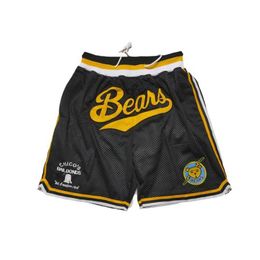 Men's Shorts Men Basketball Shorts Bad News Bears Four Pockets Sewing Embroidery Sports Outdoor Beach Pants Black 2023 New T240507