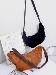 Evening Bags Frosted Leather Dumpling Bun 2024 Korean Classic Versatile Large Capacity Pleated One Shoulder Oblique Straddle Bag