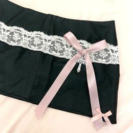 Skirts Harajuku Skirt Womens Y2k Japanese Kawaii Gothic Girl High Waist Slim Mini Lace Sexy Pleated A Line