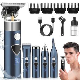 Electric Shavers RESUXI HC-268B 5 in 1 Multifunction Hair Clipper Set for Men Grooming Kit Hair Trimmer Electric Shaver Razor and Nose Trimmer T240507