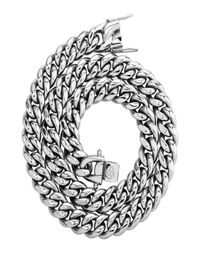 Chains 1828quot 316L Stainless Steel Cuban Miami Necklace Link Chain For Men Hip Hop Rock Jewellery Silver Colour Drop81175766749277