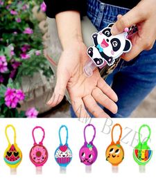 Cartoon Mini Hand Sanitizer Holder Keychain With 30ML Refillable Travel Bottle Cover Kids Gel Holder Hand Soap Bottle Holder Stude7467130