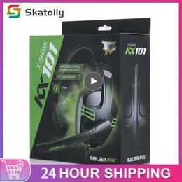 Headsets High quality 32q laptop gaming earphones surround subwoofer wired earphones Salar Kx101 gaming earphones are fashionable J240508