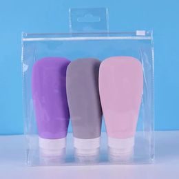 2024 NEW 60/90ml Silicone Travel Bottles Empty Refillable Bottle Dispenser Shampoo Liquid Cosmetics Squeeze Bottles Containersfor Refillable