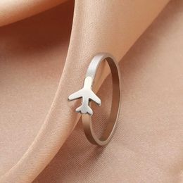 Wedding Rings Skyrim Aeroplane Couple Rings for Lover Stainless Steel Casual Aircraft Plane Paired Rings Men Women 2024 Fashion Jewellery Gift