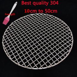 Grills 304 Stainless Steel round BBQ net Grill Mesh Roast Nets Bacon Grill Tool Iron Nets barbecue accessories nonstick BBQ Mat Grid