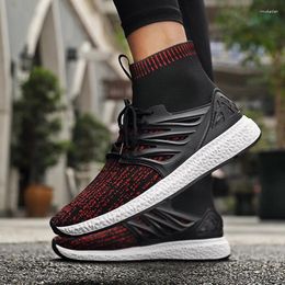 Running Shoes 2024 Drop Men Sneakers Socks Lace Up Outdoor Breathable Canvas Sports Male Trainers Walking