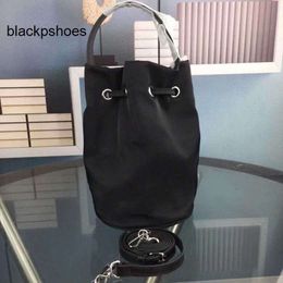 Balencig Balencaiiga Black Bucket bag Bag Drawstring Wheel Recycled Xs in Sport Nylon White Embroidered Shape Handbags Adjustable Crossbody Strap Luxury Desi IVAA