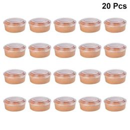 Disposable Dinnerware 20 piece bowl paper container lid with soup disposable cups salad food kraft box ice cream snacks candy round sundae Q240507