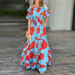 Casual Dresses Designer Dress 2024 Summer New Style One Shoulder Elegant and Fashionable Large hem Printed Dress Plus size Dresses