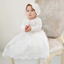 Christening dresses Baby Girl Dress Lace Princess Baptist Birthday Party Ball Evening 0-24M Q240507