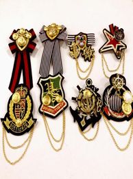 Fashion Jewellery academic women pin brooches badgehandmade fabric embroidery chain brooch kids men shirt blazer accessoriesbroche2257500