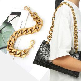 DIY Heavy Chunky Alloy Metal Purse Handle Bag Chains Charms Straps Replacement Handbag Accessories Decoration Gold 240428