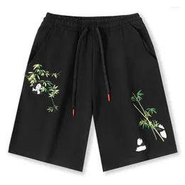 Men's Shorts Clearance Summer Knit Street Embroidery Cotton Drawstring Oversize Fashion Black Sweatpants Man Clothes 2024