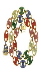New accessories pig nose button coffee beans set full Colour diamond men039s Chain Necklace trendy Pendant49430717518782