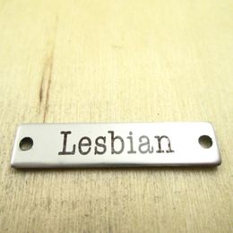 Pendant Necklaces 20pcs/lot-lesbian Stainless Steel Charms - Laser Engraved Customized DIY Pendants