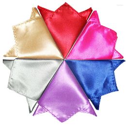 Bow Ties Luxury Men Square Handkerch Solid Color Hankies Silk Hanky Business Suit Pocket Towel Wedding Banquet Party Gift