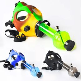 New Models Colorful Silicone Dust Mask Creative Acrylic Smoking Pipes Gas Mask Pipes Acrylic Bongs