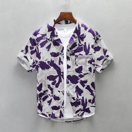 Men's Casual Shirts 2024 Summer For Men Fashion Digital Printing Short Sleeve Shirt Man Loose Large Size Button-up